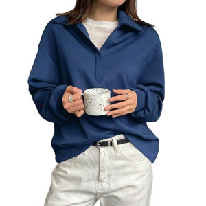 เสื้อสเวตเชิ้ตคอกลมลำลองสำหรับผู้หญิงฤดูหนาว สั่งทำพิเศษพร้อมโลโก้ด้านหน้า ระบายอากาศได้ดีและไม่หดตัว ราคาขายส่งสมเหตุสมผล - Product Image 1