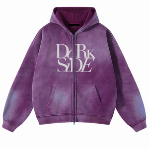 Sudadera con capucha de algodón 100% de alto gramaje, con cremallera completa, lavado ácido, de secado rápido, estilo oversize, la más vendida para hombre - Product Image 2