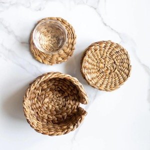 Posavasos artesanales de jacinto de agua, muy vendidos, posavasos naturales, accesorios para la mesa de cocina y comedor. - Product Image 3