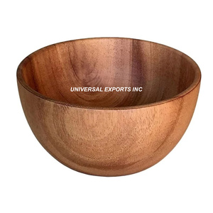 Ensaladera de madera con acabado natural, cuenco para servir hecho a mano de calidad superior, lazo de ensalada de madera de lujo con estilo clásico - Product Image 4