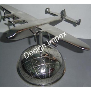 Modèle réduit d'avion avec Globe Présentoir Modèles d'avion en métal nickelé Avion décoratif Prix Offre Spéciale - Product Image 1