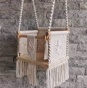 Handmade Macrame Baby <b>Swing</b> <b>Seat</b> | Indoor <b>Toddler</b> Hanging Chair for Nursery & Kids' Room | Boho Style - Product Image 2