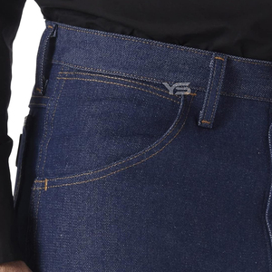 Pantalon en jean enduit taille haute coupe droite pour hommes grande taille style rue haute avec option multicolore - Product Image 4