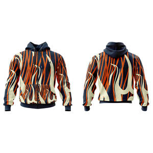 Sudadera Deportiva Unisex Extra Grande Personalizada con Capucha y Cremallera, Diseño de Fuego Impreso, Ropa Deportiva y Casual para Hombre - Product Image 6