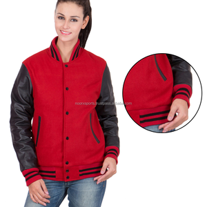 เสื้อแจ็กเก็ตขนสัตว์คุณภาพสูงสำหรับผู้หญิงมีสไตล์แขนหนังแท้กระดุมติดโลโก้ตามสั่งสำหรับฤดูหนาว - Product Image 5