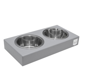 Dual Dog Feeder <b>Bowl</b> with <b>Stand</b> Modern Raised Feeding Station for Dogs and <b>Cats</b> - Product Image 4