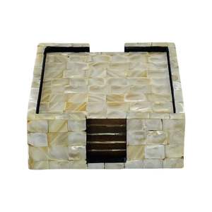 Sous-verre de luxe fait main en nacre incrustée, style européen, durable, logo personnalisé, couleur naturelle pour la maison et les restaurants - Product Image 2