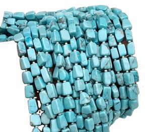 เรียบนักเก็ตรูปร่างท้องฟ้าสีฟ้าเทอร์ควอยซ์พลอยลูกปัดสำหรับทำเครื่องประดับ DIY สร้อยข้อมือสร้อยคอ - Product Image 1