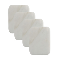 Haute vente sous-verre en marbre en gros pierre blanche naturelle et sous-verre design coeur en laiton pour décoration de table et accessoires
