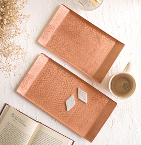 ถาดอเนกประสงค์ทำด้วยมือทำจากทองแดงบริสุทธิ์งานหัตถกรรมอินเดียที่บ้าน - Product Image 1