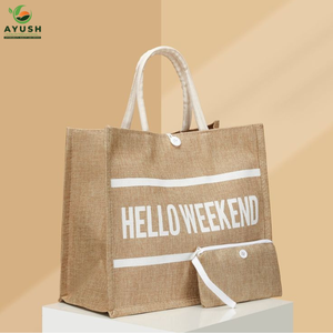 ถุงช้อปปิ้งแบบธรรมชาติ 100% ผลิตจากปอกระเจาและผ้าฝ้าย สำหรับตลาดและห้างสรรพสินค้า - Product Image 5