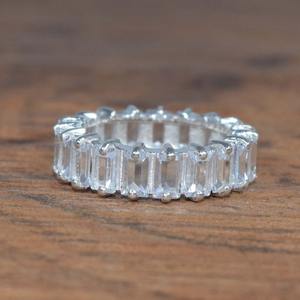 Bague en topaze blanche 925 argent sterling massif couleur blanche autre forme naturelle estampillée à la main 925 bague en argent - Product Image 4