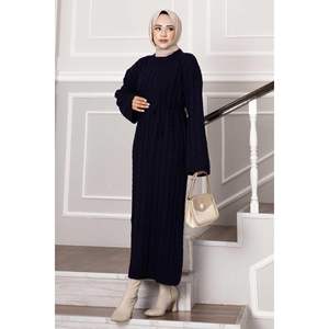 Vestido Suéter Detalle Punto Azul Marino - Product Image 2