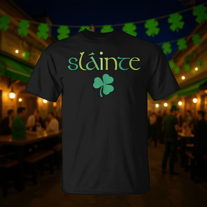 Camiseta irlandesa Slainte con diseño de trébol verde para el día de San Patricio, ropa unisex de manga corta con cuello redondo para adultos - Product Image 3