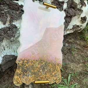 Plateau décoratif en résine de haute qualité, rectangulaire, disponible en plusieurs couleurs, pour la décoration intérieure - Product Image 1