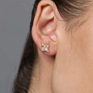 ต่างหูรูปดาวสำหรับงานปาร์ตี้ เงิน 92.5 ทรงเจ้าหญิง ประดับแบบเบซัล - Product Image 3