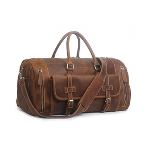 2023 unisexe élégant Vintage Design voyage sac de sport meilleure vente véritable usine en cuir PU en gros mode personnalisée - Product Image 1