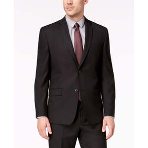 ชุดสูทแต่งงานสีดำทรงโมเดิร์นสำหรับผู้ชาย Marc New York กระดุมแถวเดียว ลายดอกไม้ ไซส์ 44 ผ้า Worsted - Product Image 2