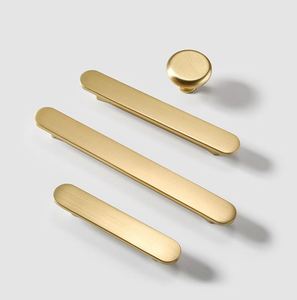 New Gold Brass Cabinet <b>Handle</b> Modern <b>Pull</b> Knobs for Home Kitchen Office Furniture Hardware <b>Door</b> Drawer Wardrobe Cabinet <b>Handle</b> - Product Image 1
