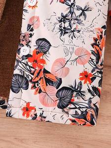 Veste à capuche décontractée à fleurs pour filles avec imprimé allover polaire doux manches longues hiver chaud confortable fermeture à glissière - Product Image 5