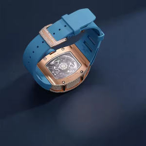 Reloj analógico de cuarzo Hip Hop de lujo para hombre, Diamante de moissanita Premium con correa de acero inoxidable de 5mm, reloj ostentoso completamente helado - Product Image 3