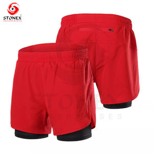 Vente en gros de shorts de course personnalisés pour hommes shorts de sport d'entraînement noirs à séchage rapide avec poches pour une course décontractée - Product Image 5