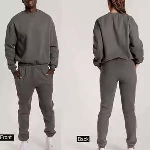 Fabricant Vente de Gros Ensembles Surdimensionnés pour Hommes Personnalisé 100% Coton Survêtement Uni avec Logo OEM Pull Thermique Sweat-shirt - Product Image 5