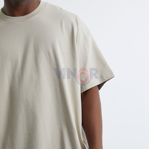 Venta al por mayor de talla grande de los hombres camiseta de gimnasio con logotipo personalizado Fitness deportes estilo de la calle de gran tamaño 100% de algodón de punto transpirable - Product Image 3