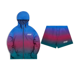 La mejor chaqueta cortavientos transpirable de material y pantalones cortos de patrón sólido, la mejor tarifa de fábrica del fabricante para el verano - Product Image 3