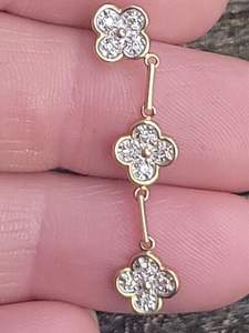 925 <b>Silver</b> Round Brilliant Cut Moissanite Diamond Drop <b>Earrings</b> Vintage Style for <b>Weddings</b> Parties & Gifts - Product Image 4