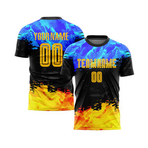 Maillot de football confortable et respirant en gros, séchage rapide, impression numérique par sublimation personnalisée, service OEM pour l'impression de noms - Product Image 4
