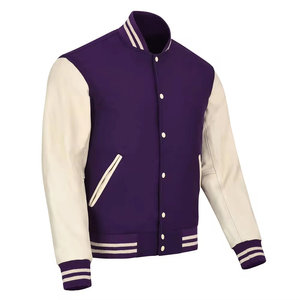 Col rond bouton couvert poche élégante respirant poids lourd look élégant 100% coton varsity veste pour femmes - Product Image 4