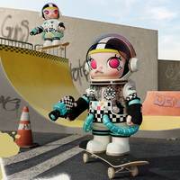 POP MART MEGA SPACE MOLLY 400% VANS Figur Koleksi dengan Bahan PVC ABS PC Polyester untuk Penggemar Sneaker
