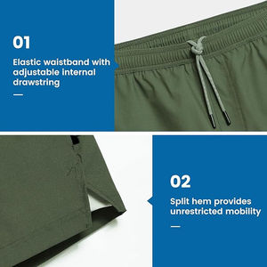 Pantalones Cortos Deportivos para Hombre, Doble Capa, Compresión, Secado Rápido, con Bolsillos, Logotipo Personalizado al por Mayor, para Gimnasio, Atletismo, Fitness, Verano - Product Image 5