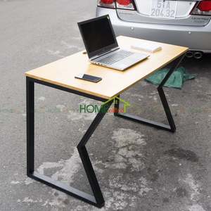 BNVCN78009-Minimalist Design 1.2m X 60cm Rubber Wood <b>Table</b> <b>Foldable</b> 25x50mm Iron Folding <b>Legs</b> Assembly Required for Home Office - Product Image 1