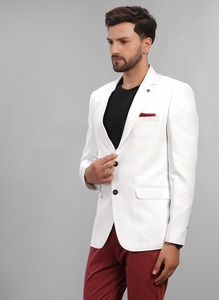 Blazer blanc ajusté pour homme de qualité export avec pantalon blanc assorti pour le printemps et l'été, disponible à prix d'exportation depuis l'Inde - Product Image 4