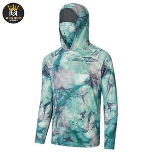 Vêtements de pêche personnalisés Shorts de plage UPF50 + Sweat à capuche de pêche UV évacuant l'humidité Sweats à capuche de pêche à manches longues - Product Image 1