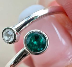 Impresionante calidad 8MM aproximadamente redondo multicolor cuarzo gemas bisel conjunto anillo ajustable Regalo boda joyería hecha a mano joyería para ella - Product Image 5