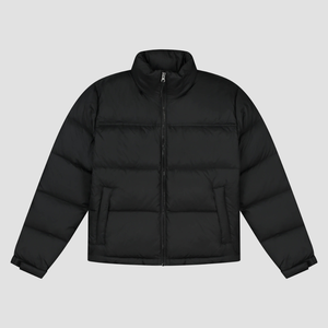2025 New Arrival Custom Made Cotton Filled Winter Puffer <b>Jacket</b> with Stand Collar and Front Logo for <b>Men</b> - Product Image 1