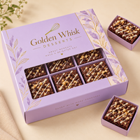 Boîte à dessert personnalisée AT PACK pour brownies avec fenêtre et inserts – Emballage de boulangerie personnalisé pour gâteaux, biscuits et cadeaux