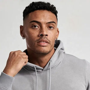 Ensemble de survêtements athlétiques gris 100% coton pour hommes, survêtement à capuche et confortable, 2 pièces, hiver - Product Image 3