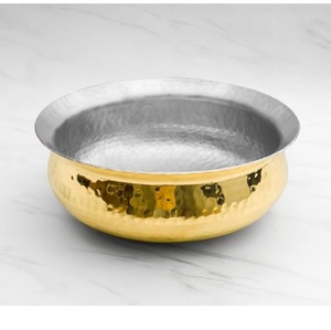 Durable Hammered Brass Biryani Handi With Stainless Steel Lining Round Cookware <b>Pot</b> For Stovetop <b>Cooking</b> <b>Pot</b> Biryani Handi - Product Image 1
