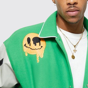 Chaqueta Varsity de Béisbol de Invierno con MOQ Bajo, Logotipo Personalizado en la Parte Delantera, Resistente al Viento, Transpirable, de Poliéster/Algodón, para Hombre, de Alta Calidad - Product Image 6
