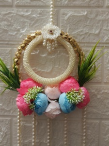 Traditional Handmade Peony Flower Wall Hanging Multi color Art for <b>Home</b> Decoration and Stylish Event Backdrops with Ethnic Charm - Product Image 2