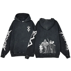 Sudadera con Capucha y Cremallera Bordada con Lavado Ácido OEM, 100% Algodón, Ropa Casual de Otoño, Estilo Urbano Vintage, Disponible en Todos los Colores - Product Image 2
