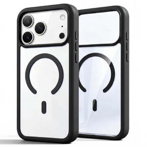 เคสใส iPhone 15 Pro 6.1 นิ้ว แบบไฮบริด พร้อมวงแหวนแม่เหล็ก ขอบสีดำ (บรรจุภัณฑ์ขายปลีก) - Product Image 1