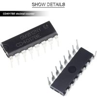 Compteur décimal CMOS CD4017BE CD4017 avec 20 sorties décodées, adaptateur de socket de puce, pour HEF4017BP TC4017BP DIP-16 CD4017 CD4017B