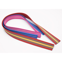 Sangle en tissu tissé en polyester recyclé multicolores arc-en-ciel personnalisée, sangles en tissu jacquard