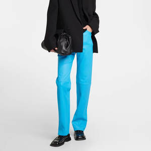 Pantalones de cuero para mujer de diseño profesional impermeables de alta calidad, pantalones de cuero para mujer de Color liso de nuevo estilo - Product Image 2