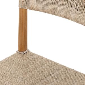 Silla de Comedor Moderna para Apartamento, Estructura de Madera de Teca Maciza con Asiento y Respaldo de Ratán Sintético Tejido para Uso en Interiores y Exteriores - Product Image 6